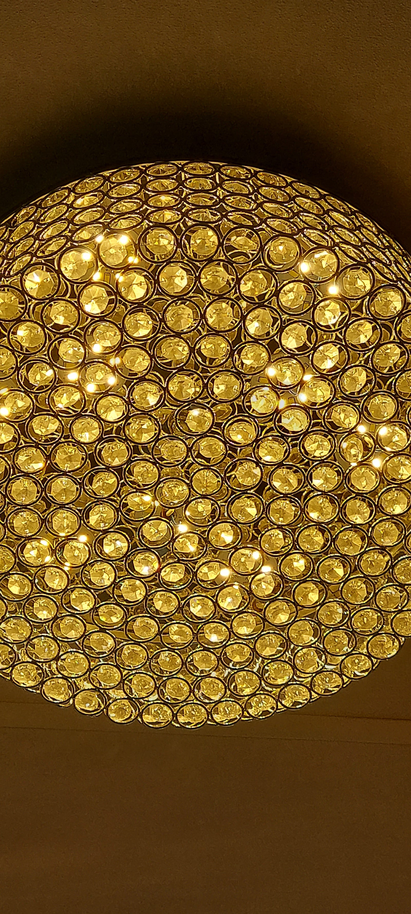 Crystal Square / Circular Pendant & Flash mounted Warm LED ceiling light-P88750