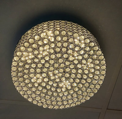 Crystal Square / Circular Pendant & Flash mounted Warm LED ceiling light