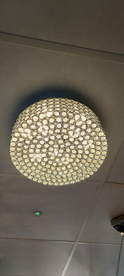 Crystal Square / Circular Pendant & Flash mounted Warm LED ceiling light