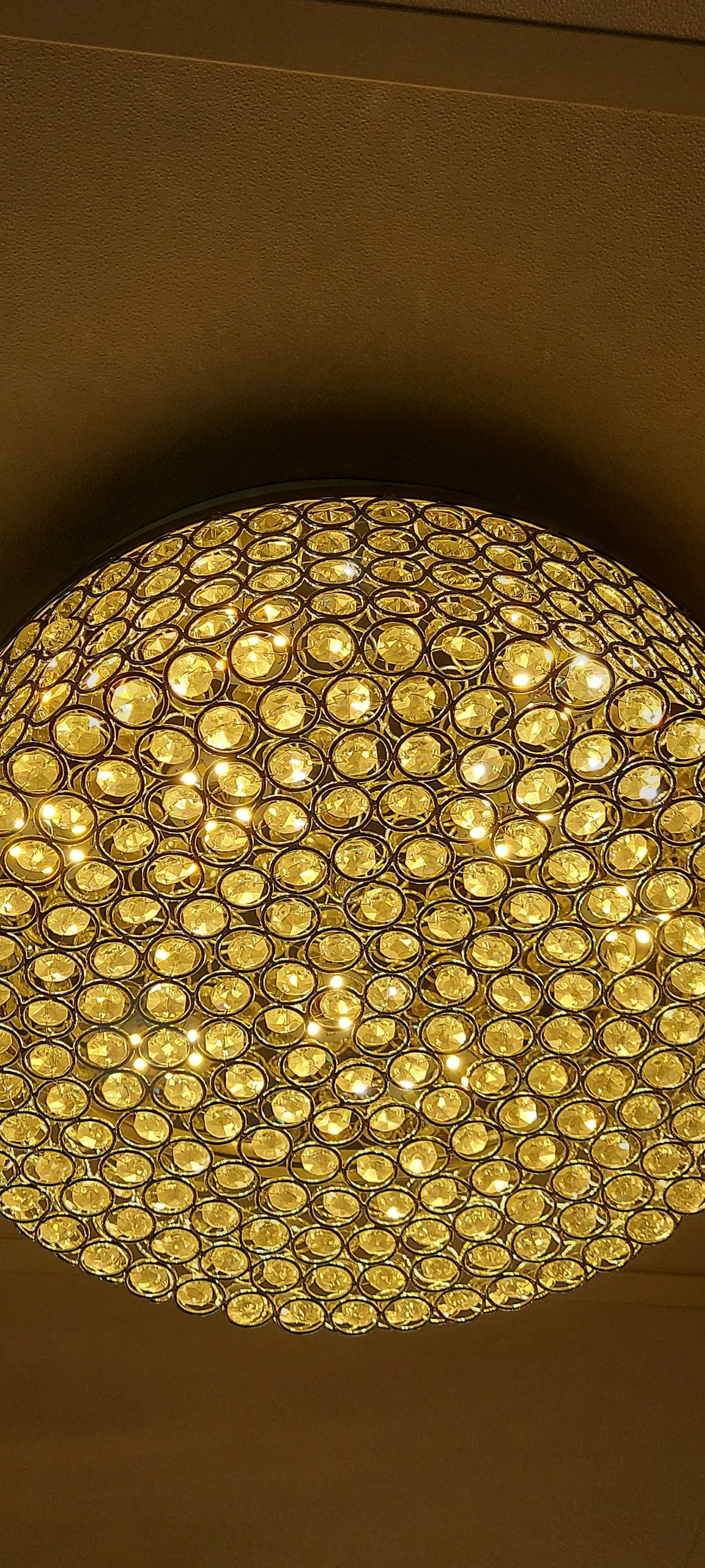 Crystal Square / Circular Pendant & Flash mounted Warm LED ceiling light-P88750