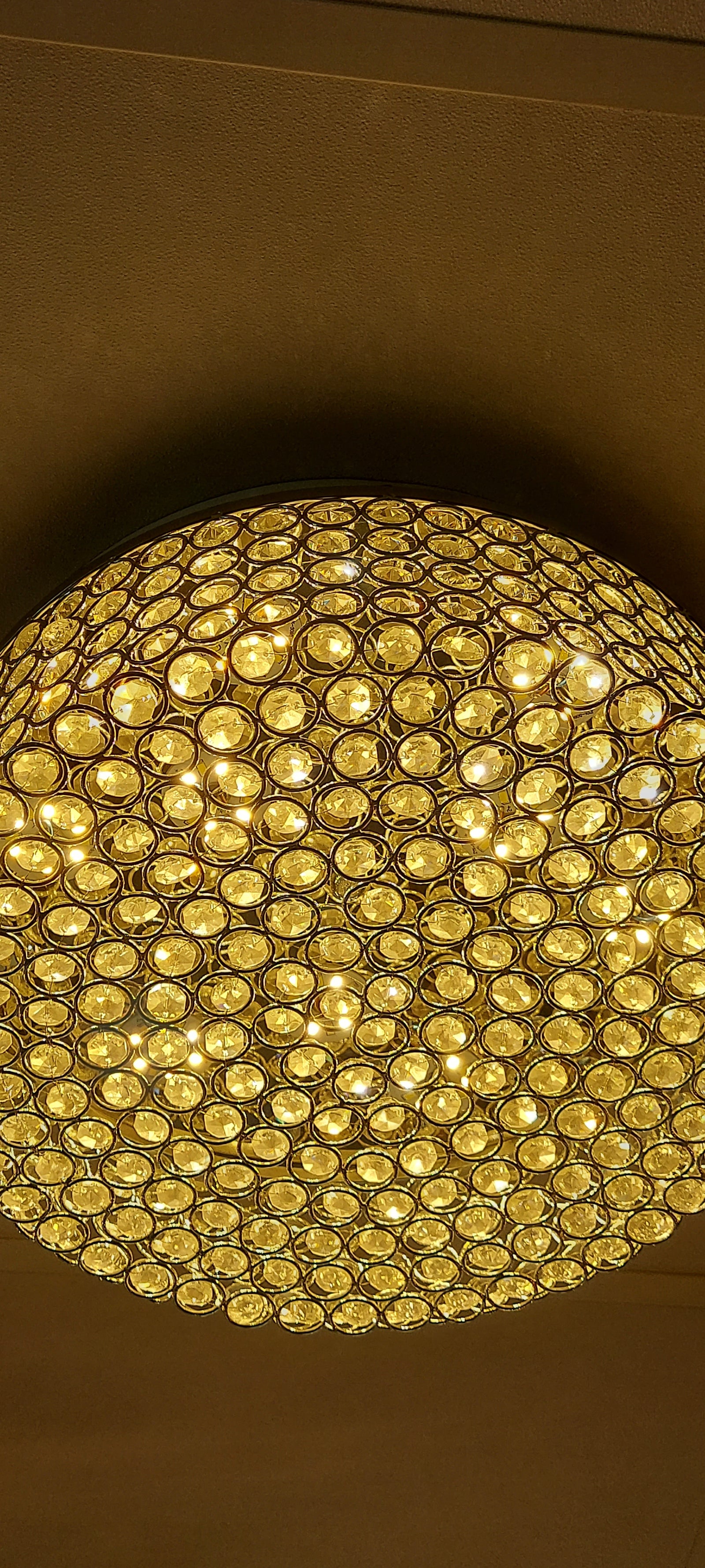 Crystal Square / Circular Pendant & Flash mounted Warm LED ceiling light-P88750