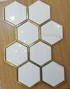 Hexagonal Silver and White Elegant Mosaic Tiles-220*380*8mm-11sheets-1m2