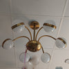 6 Arms Silver & Gold Downwards Crystallic Glitter Bulbs-MD3019-6-85*85*40cm