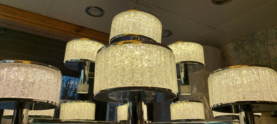 Modern Upwards Cylindrical Ceiling Light 2139-8+4-2tier and 1 tier