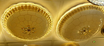 Circular glass ceiling mounted crystallic shaded light-with Colour Changing Function-8806-600 & 500-60*60 & 50*50