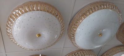 Circular glass ceiling mounted crystallic shaded light-with Colour Changing Function-909/600-3,909/500-3