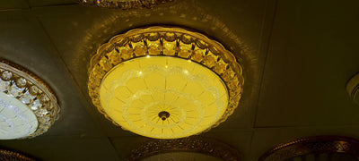 Circular glass ceiling mounted crystallic shaded light-with Colour Changing Function-723/500-51*51 & 723/400-41*41