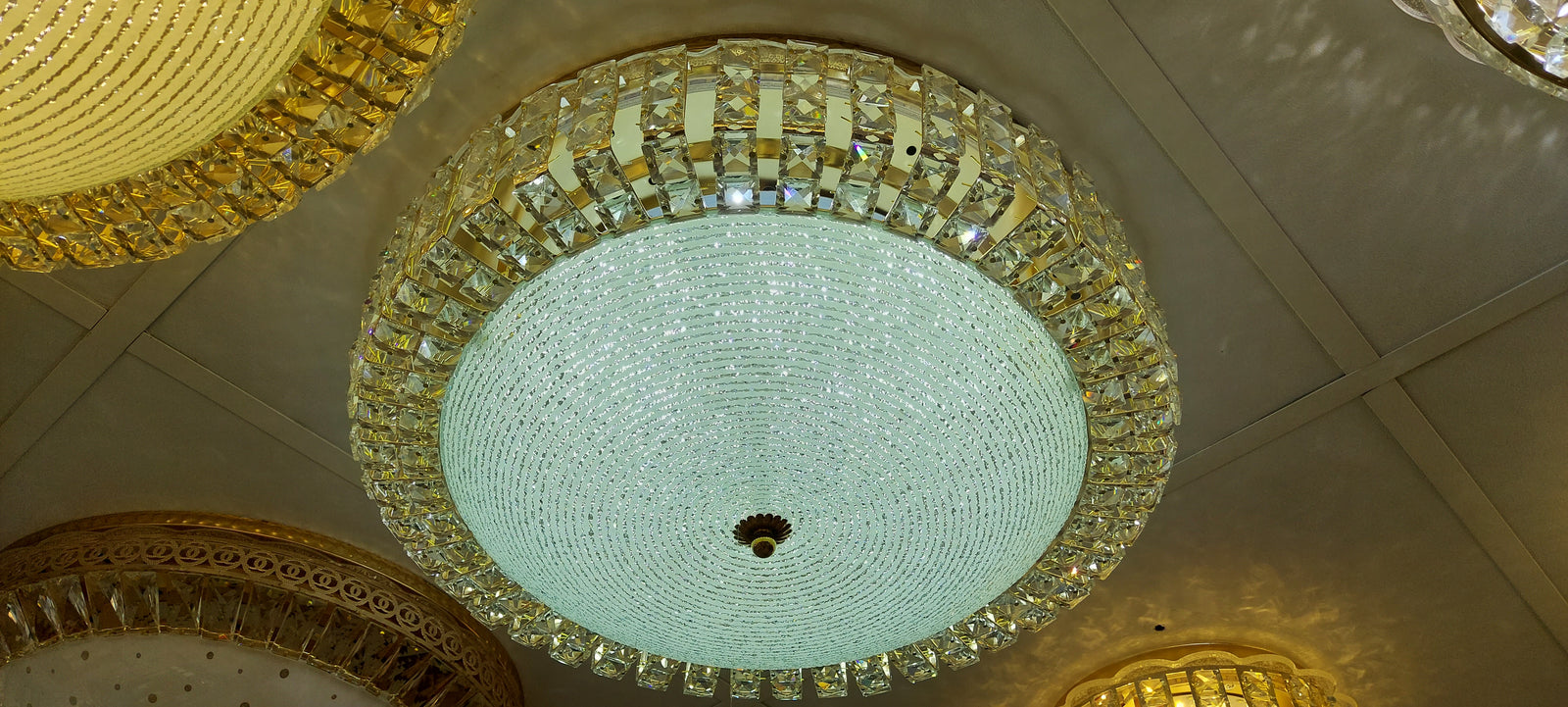 Circular glass frame -shaded light-with Colour Changing Function-906/600-60*60*13cm-104w & 906/500-53*53*15cm-85w