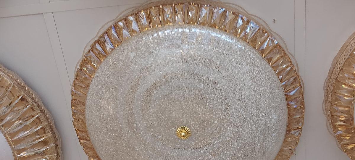 Circular glass frame -shaded light- with Colour Changing Feature-Flush Mounted Ceiling light 908/500-2 & 908/600-1