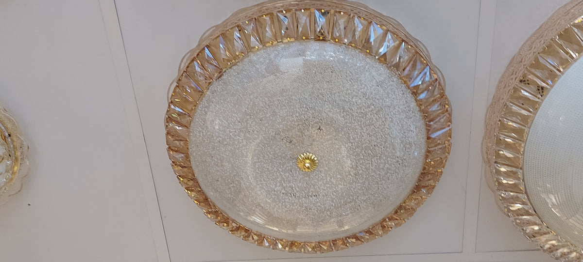 Circular glass frame -shaded light- with Colour Changing Feature-Flush Mounted Ceiling light 908/500-2 & 908/600-1