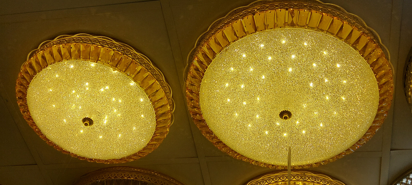 Circular glass frame -shaded light- with Colour Changing Feature-Flush Mounted Ceiling light 908/500-2 & 908/600-1