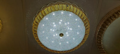 Circular glass frame -shaded light- with Colour Changing Feature-Flush Mounted Ceiling light 908/500-2 & 908/600-1