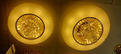 Circular glass ceiling mounted crystallic shaded light [31233-500 | 31233-600]