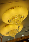 Circular glass ceiling mounted crystallic shaded light [31233-500 | 31233-600]