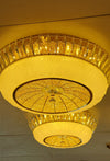 Circular glass ceiling mounted crystallic shaded light [31233-500 | 31233-600]