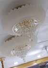 Circular glass ceiling mounted crystallic shaded light [31233-500 | 31233-600]