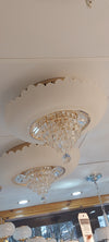 Circular glass ceiling mounted crystallic shaded light [31233-500 | 31233-600]