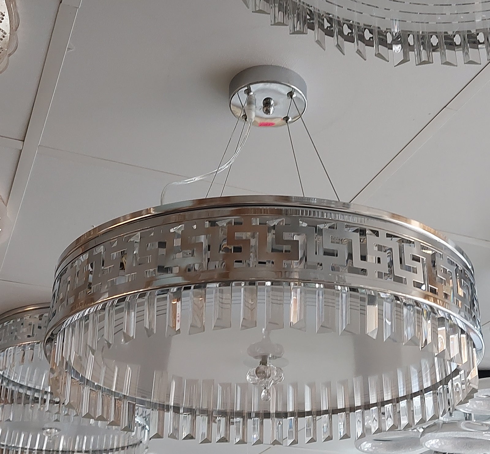 Circular Hanging crystal Pendant & flushmount Light-with Colour Changing Feature-C7248-450 & 550gd