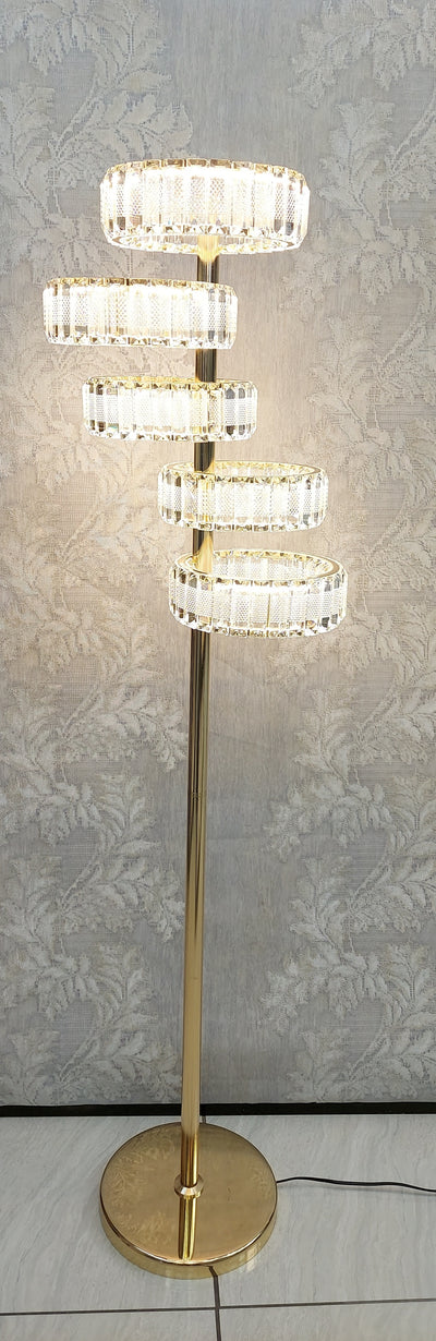 Crystal Floor & Table Lamps -with colour changing and brightness adjustment feature-remote control- matching Ceiling Light–Y608-5F & 3F
