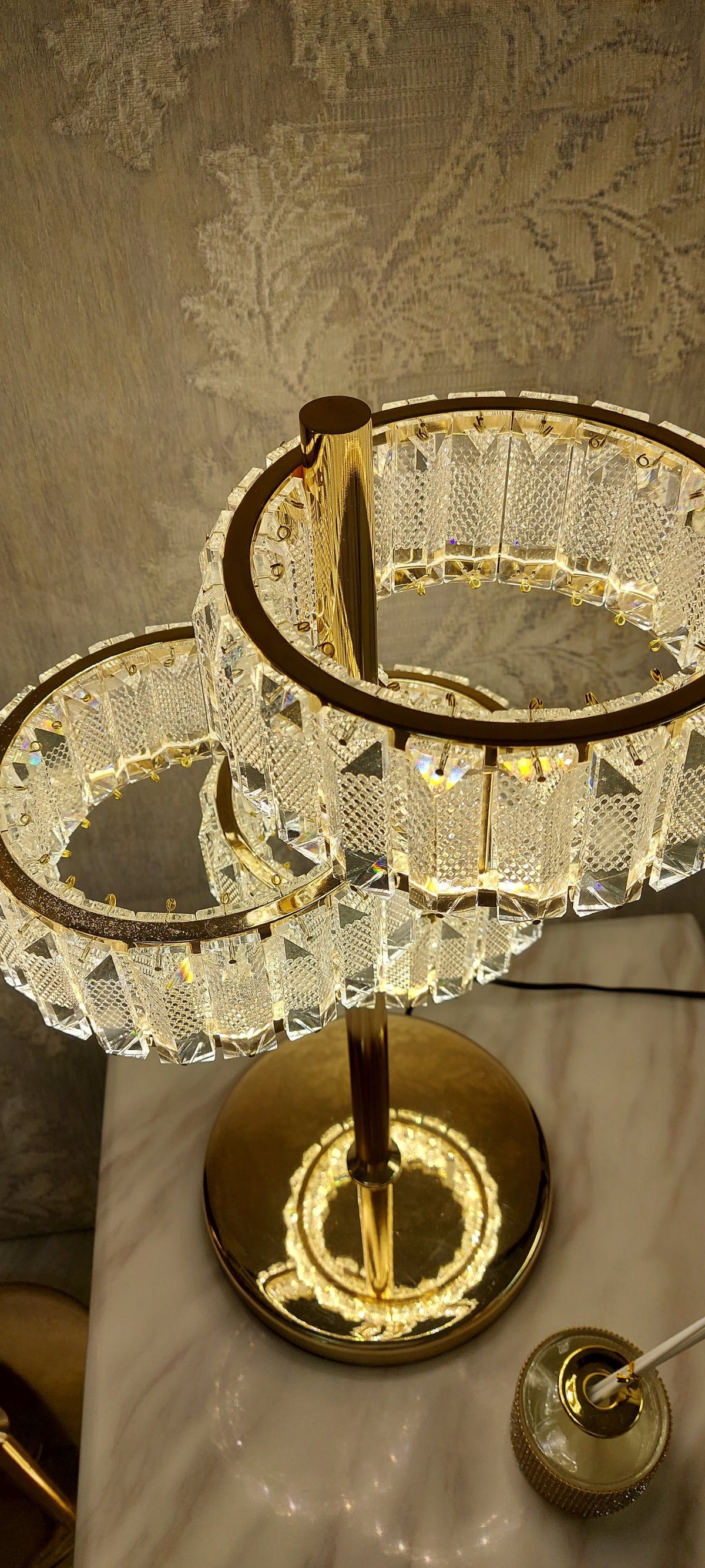 Crystal Floor & Table Lamps -with colour changing and brightness adjustment feature-remote control- matching Ceiling Light–Y608-5F