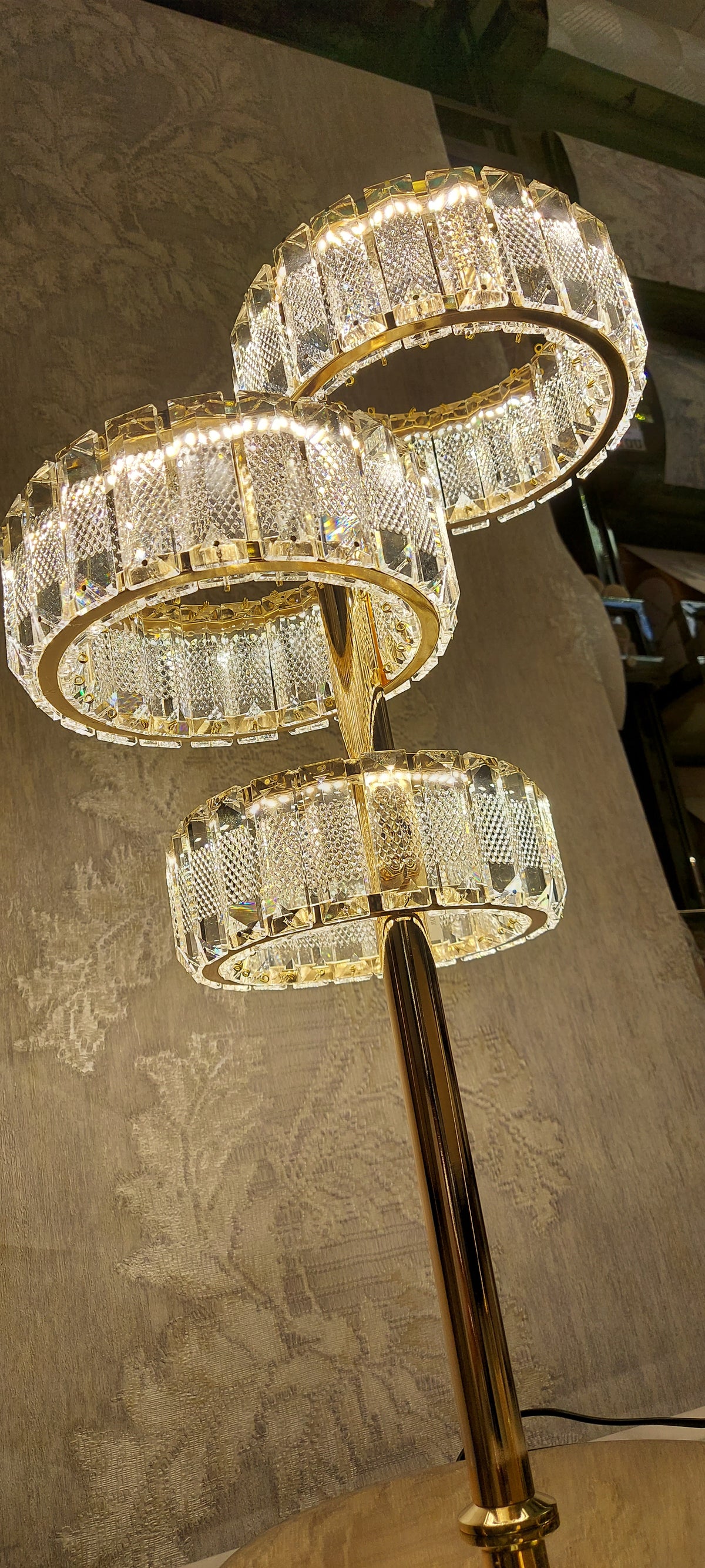 Crystal Floor & Table Lamps -with colour changing and brightness adjustment feature-remote control- matching Ceiling Light–Y608-5F