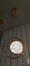 Pendant-Crystal Glass Pendant light with Rotating Ring-2010-1,3 & 5 rings(Rose Gold) with matching wall lights