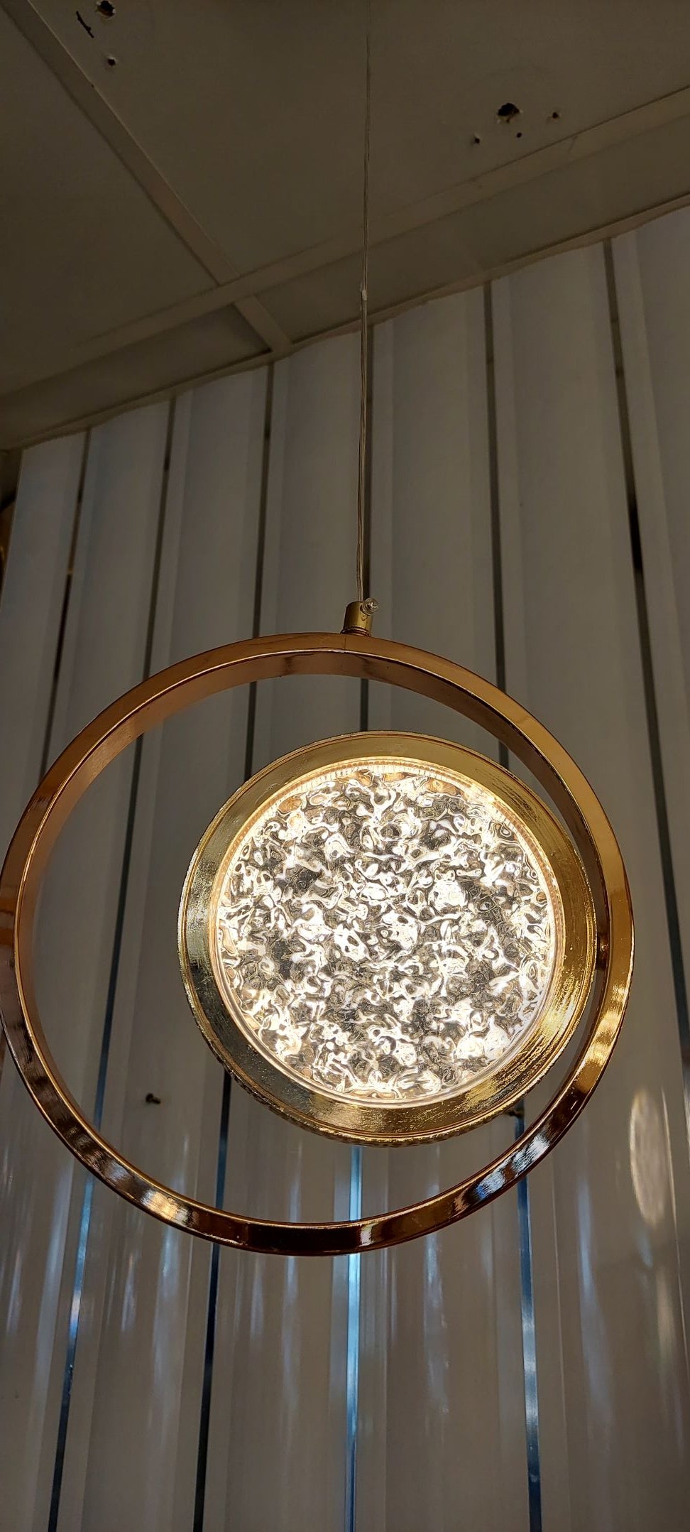 Rosegold Crystal Pendant Light with Rotating Ring-209 with matching different size lights