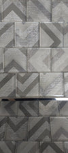 Modern silver arrows glass mosaic tile