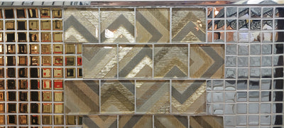 Modern Golden Arrows Glass Mosaic Tile