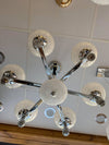 Suspended ceiling 3-shades silver / gold 6 x crystallic bowls light