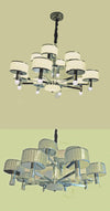 Modern Upwards Cylindrical Ceiling Light 2139-8+4-2tier and 1 tier