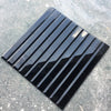 Black Rectangle Strip Glass Mosaic Tiles-300*300*8mm-11sheets-1m2-DZ3302