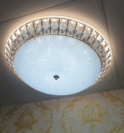 Circular glass ceiling mounted crystallic shaded light-with Colour Changing Function-8806-600 & 500-60*60 & 50*50