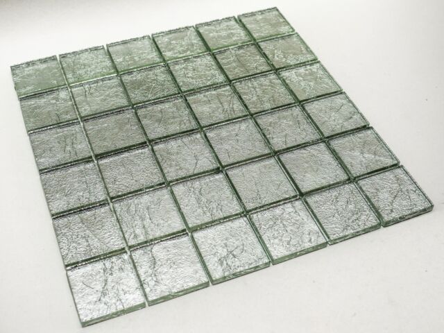 Silver Glint Glass Mosaic Tile