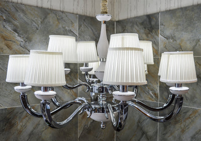 White - Gold Classy Vintage Candle Armed Chandelier