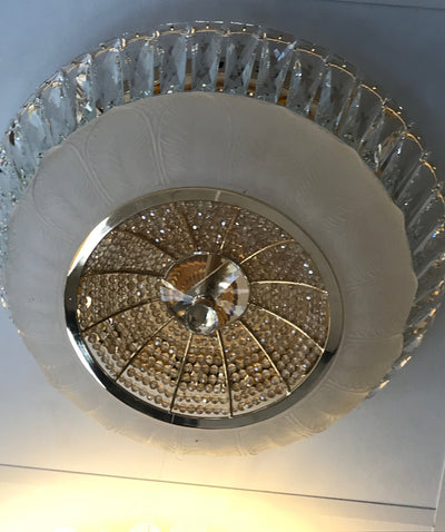 Circular glass ceiling mounted crystallic shaded light [31233-500 | 31233-600]