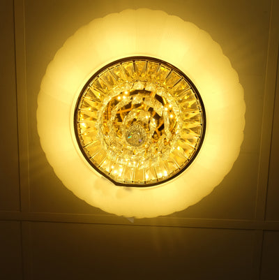 Circular glass ceiling mounted crystallic shaded light [31233-500 | 31233-600]