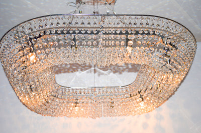 Crystal Square / Circular Pendant & Flash mounted Warm LED ceiling light