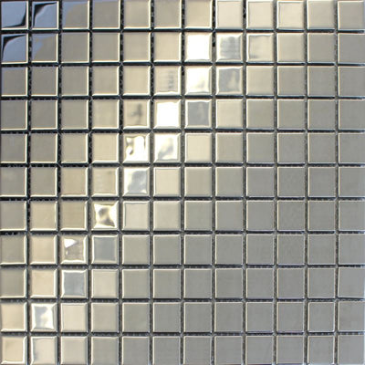 Mirrored Silver Metal Ceramic Mosaic Tile-300*300*8mm-11sheets-1m2