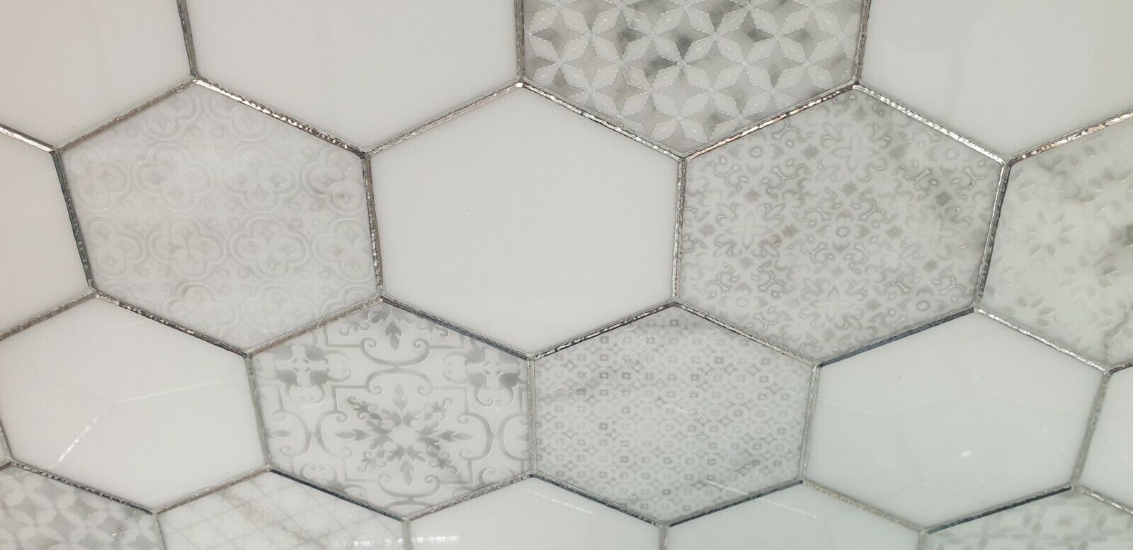 Porcleain Decor Tiles in HEX Greyscale | 1 sheet 60 x 30 cm | 6 tiles 1 sqm-D-HEX