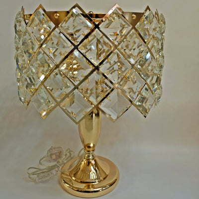 Hexagonal crystallic thin fitting heavy gold table lamp [5810-3TGD]