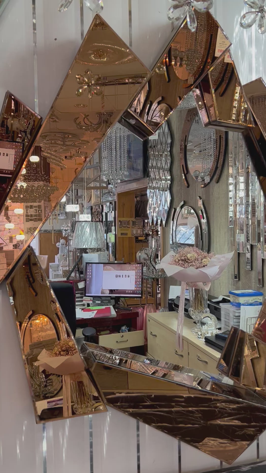 Luxury Gorgeous Rosegold and Silver Modern Designer Mirror for Home Decor| Decorative Mirror with Different Sizes -110*110cm & 100*100cm