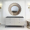 Starburst Brush Gold Round Decorative Wall Mirror-GS-MF0307-90*90*2cm