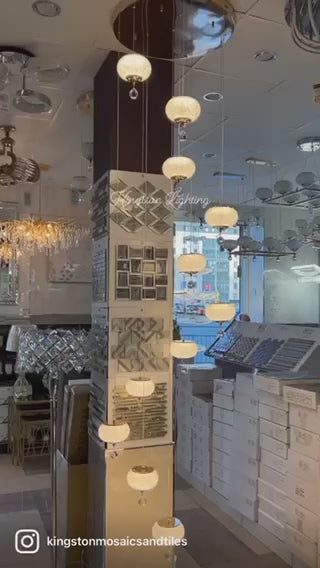 Pendant-Crystal Globs Staircase hanging Pendant Ceiling Light-2113-11CH/GD & 2113-7CH/GD-color changing & dimmable with remote control