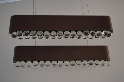 Wooden suspended/mounted ceiling crystallic bulbs light [725-S+1 | 701-2M]