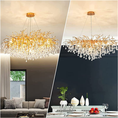 Pendant-Glass Rain Drop Gold Pendant Ceiling Light-A3139/500, 800 & 1000*500