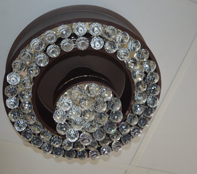 Wooden suspended/mounted ceiling crystallic bulbs light [725-S+1 | 701-2M]