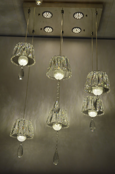 Mirrored Crystal Suspended Ceiling Light