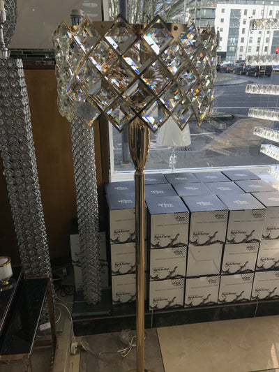 Triangular Crystals & Metal Floor Lamp