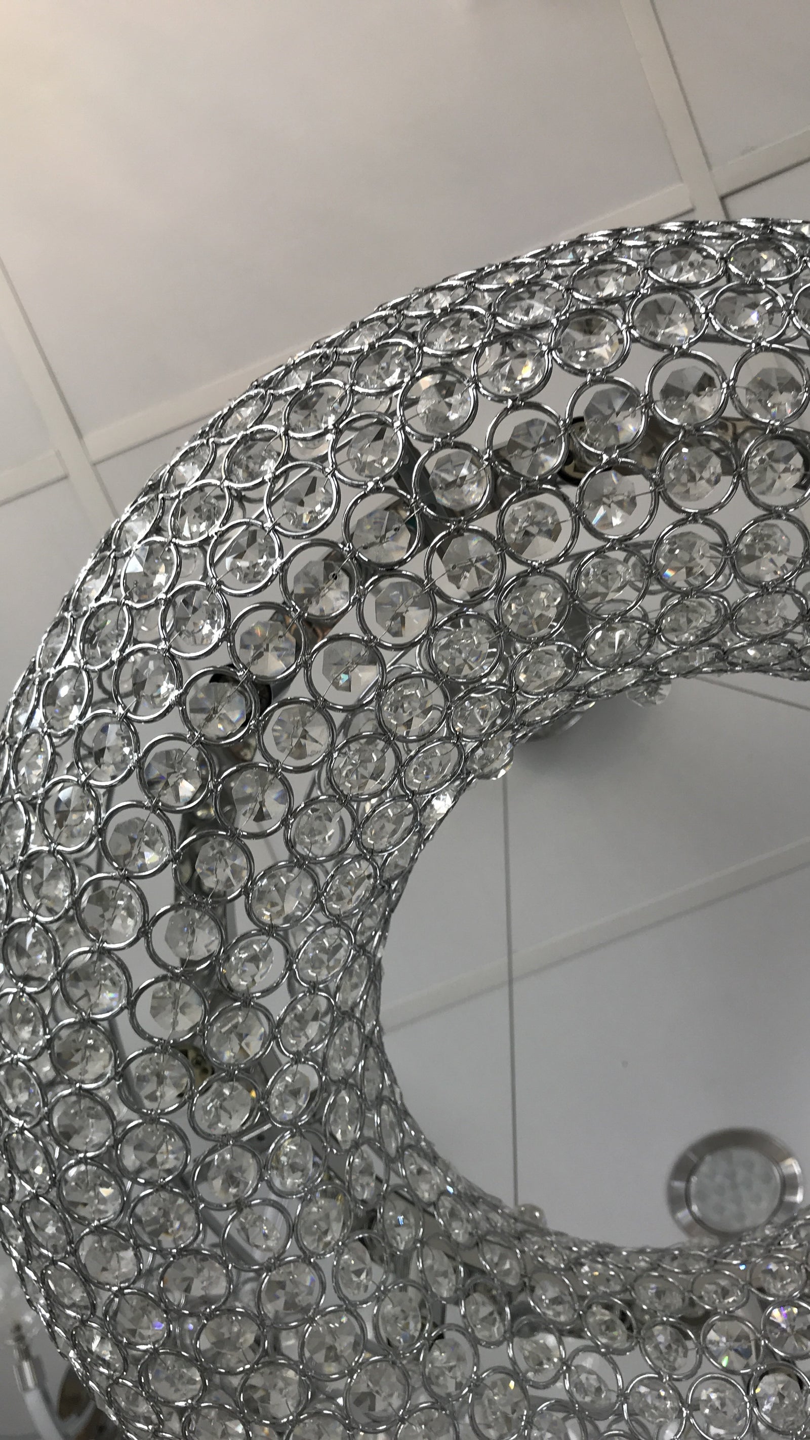 Crystal Square / Circular Pendant & Flash mounted Warm LED ceiling light-P88750